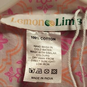 Lemon Lime Pink White and Orange Cotton Reversible Shirt Jacket/Robe XL